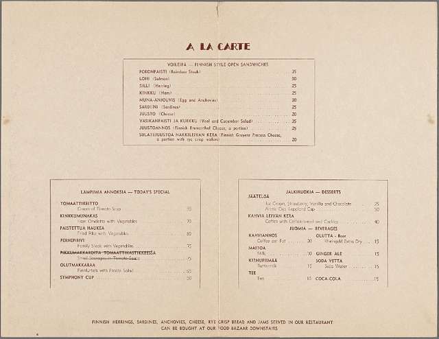 Finnish Pavilion Menus Images Picryl Public Domain Media Search