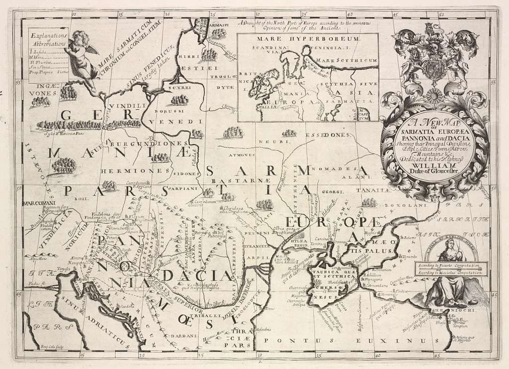 Eine neue Karte von Sarmatien Europa, Pannonien und Dacia, die ihre