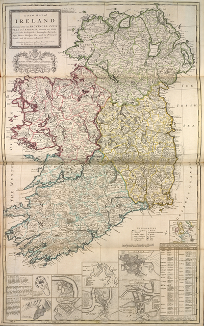 A new map of Ireland, divided into its provinces, counties and baronies ...