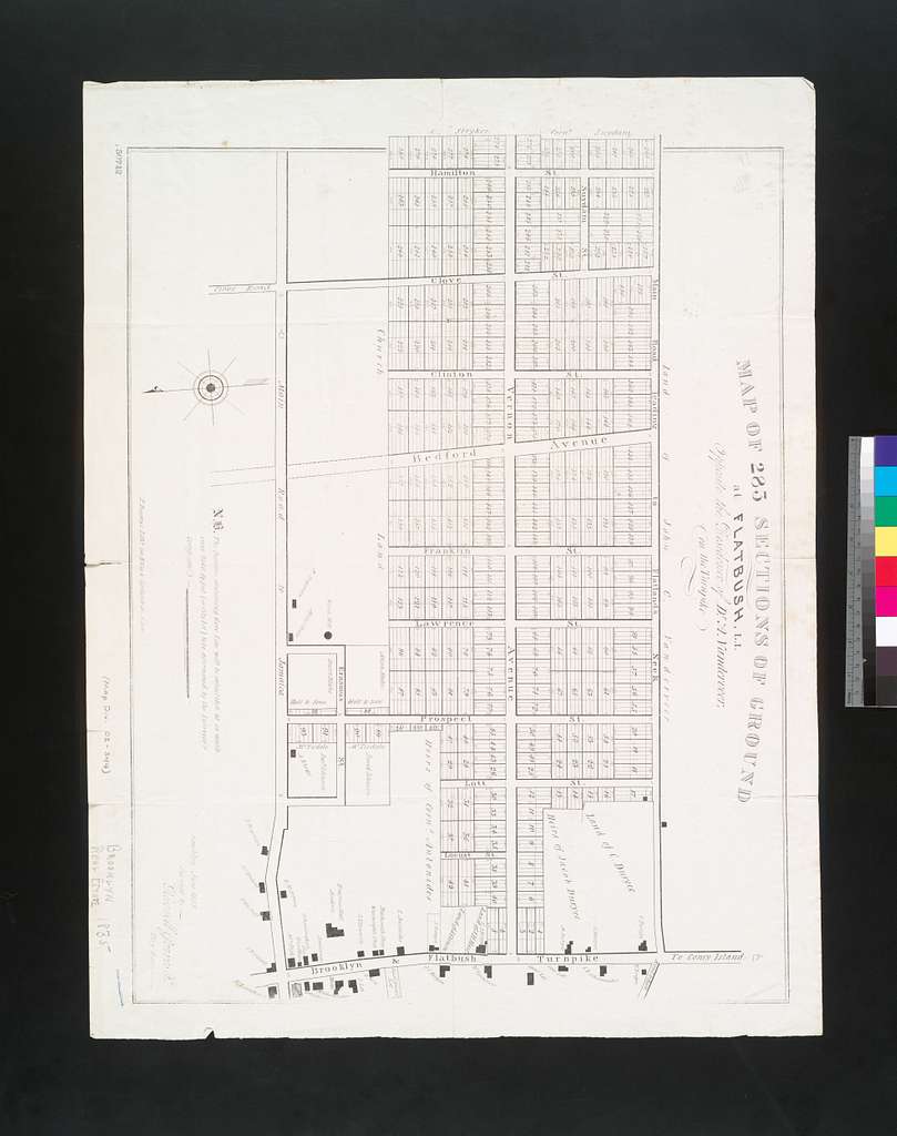 Map of 285 sections of ground at Flatbush, L.I., opposite the residence ...