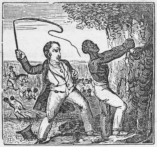 A white man whipping a black man tied to the trunk of a tree - PICRYL -  Public Domain Media Search Engine Public Domain Search