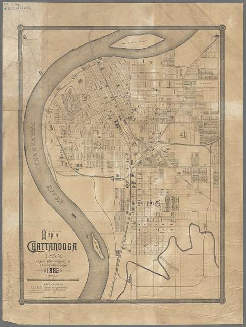 Map of Chattanooga, Tenn. - Public domain vintage map - PICRYL - Public ...