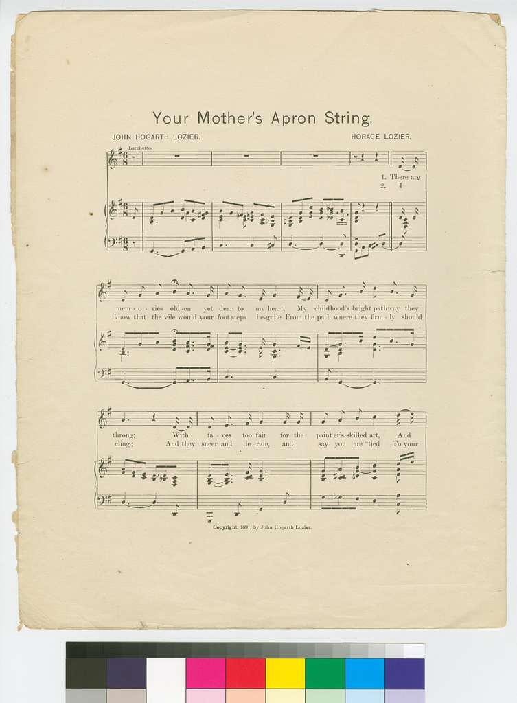 Your mother's apron string - Public domain sheet music scan - NYPL's Public  Domain Archive Public Domain Search