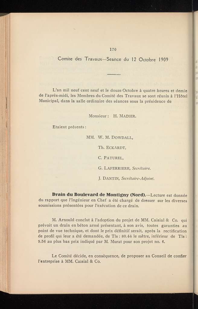 Compte-rendu de gestion pour l'exercice, 1909, Budget 1910 - PICRYL ...