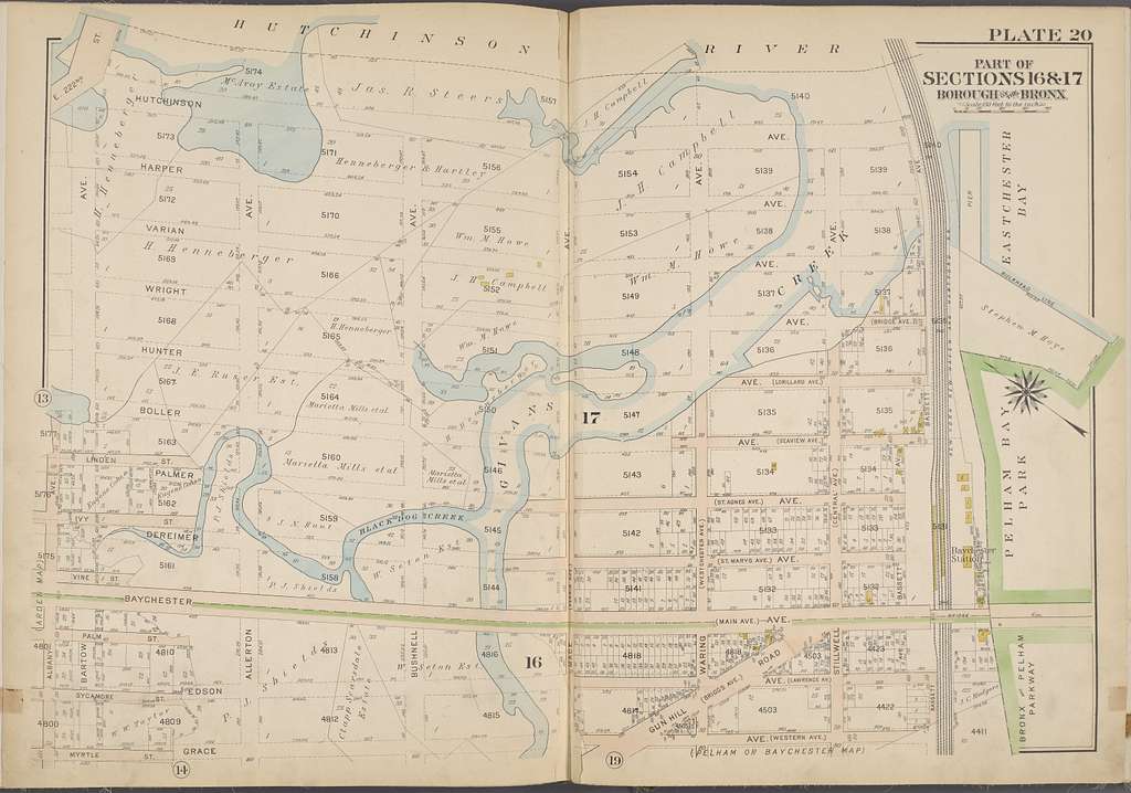 Tafel 20 [Karte begrenzt durch Hutchinson River, Pelham Bay Park, Grace