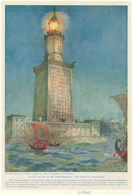 Ancient beacon of the Mediterranean: The Pharos of Alexandria - New York  Public Library's Public Domain Image