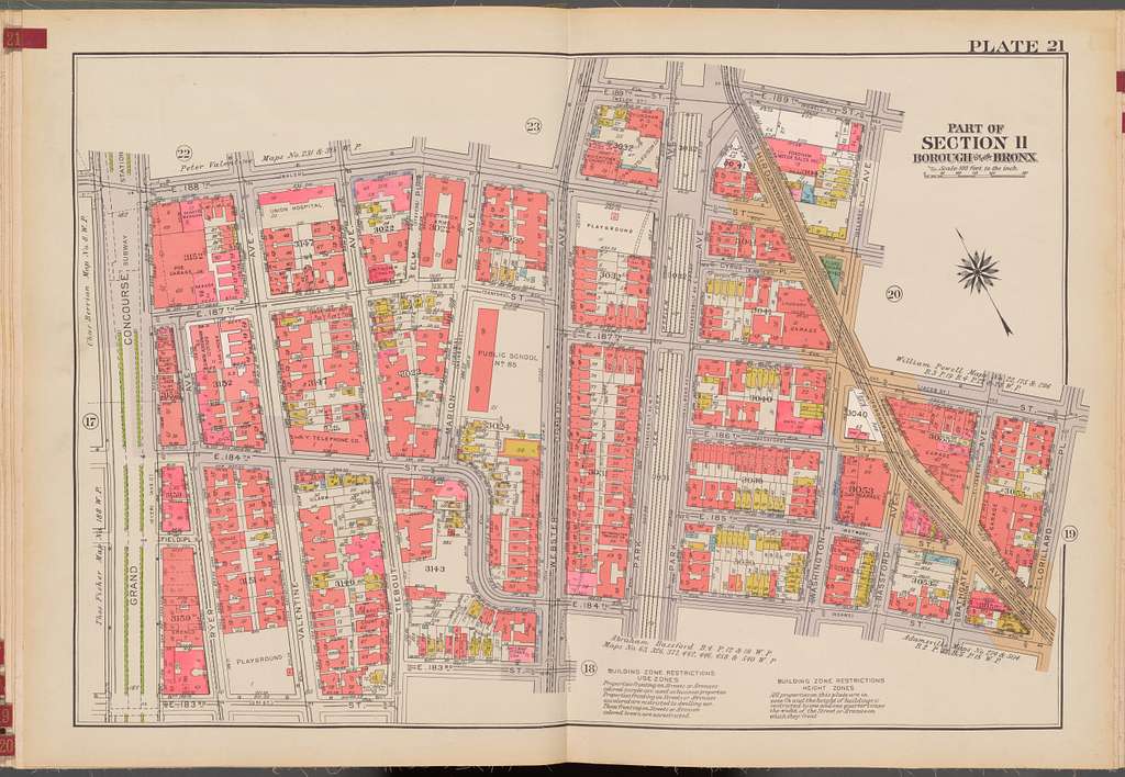 Double Page Plate No. 21 Part of Section 11 Borough of the Bronx