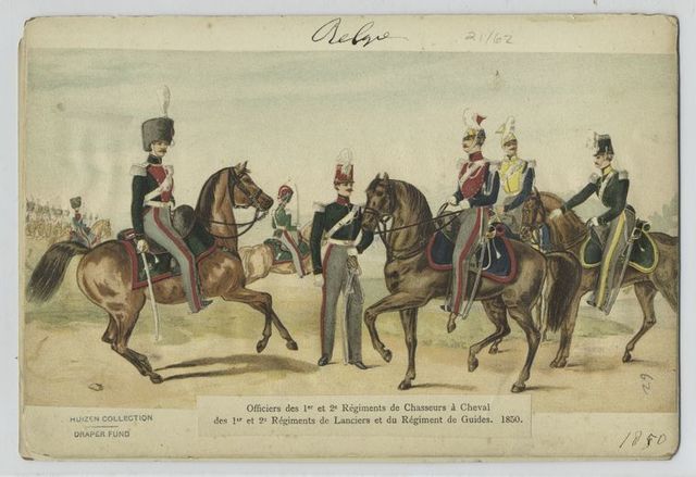 Officiers des 1er et 2e r giments de chasseurs cheval des 1er