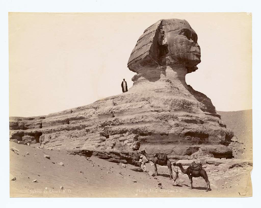 Sphinx of Gizeh - Drawing. Public domain image. - PICRYL - Public