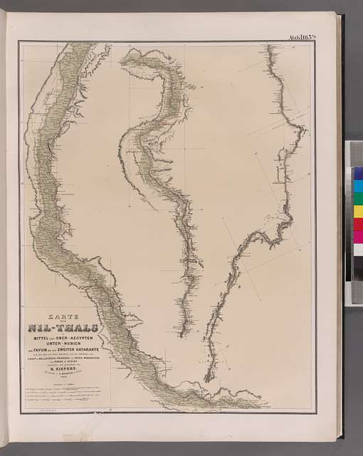 Karte Des Nil-thals In Mittel Und-ober-aegypten Und Unter-nubien Vom 