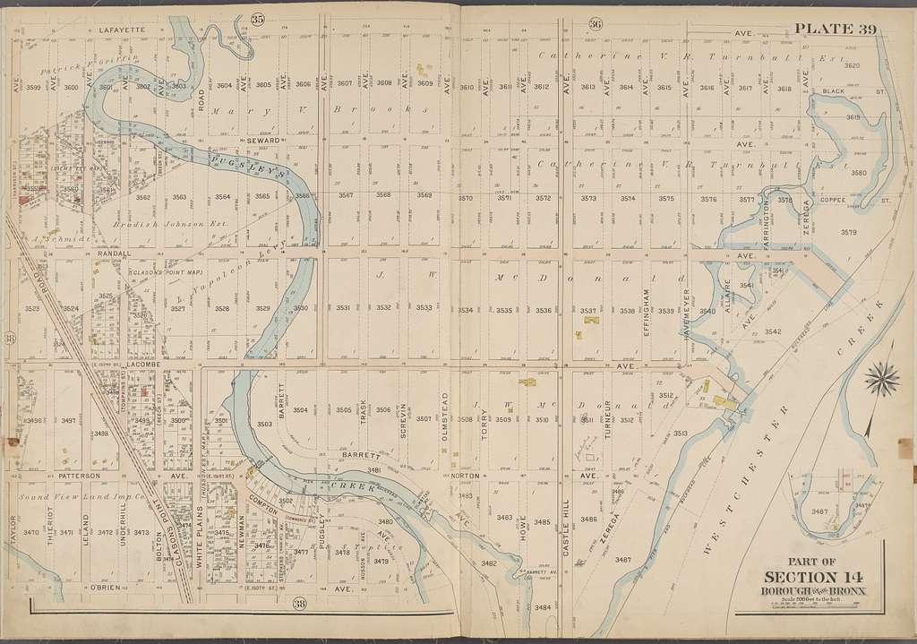 Plate 39 [Map bounded by Lafayette Ave., Westchester Creek, O'Brien Ave ...